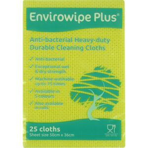 Eco Tech Envirowipe Anti Bacterial Compostable Cleaning Cloth Yellow (Pack 50)