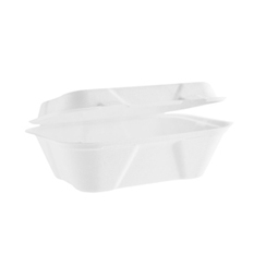 Bagasse Clamshell Rectangle White 7x5" (Case 500)
