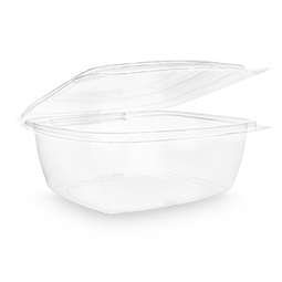 PLA Hinged Deli Pot Clear 48OZ (Case 200)