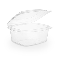 PLA Hinged Deli Pot Clear 16OZ (Case 300)