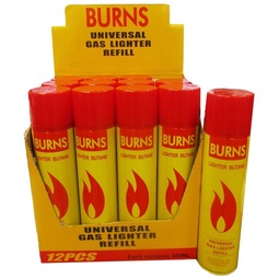 Burns Gas Lighter Refill 300ML (Case 12)