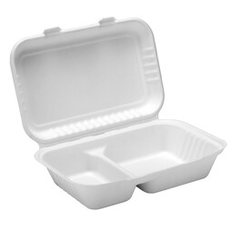 Bagasse Compartment Box 2 Compartment HP32 9x6" (Case 250)