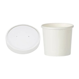 Heavy Duty Food Containers & Lid Combi White 12OZ (Case 250)