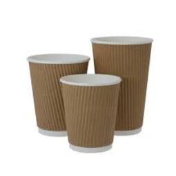 Ripple Double Wall Cup Kraft 16OZ (Case 500)