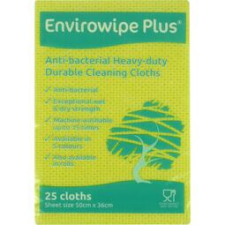 Eco Tech Envirowipe Anti Bacterial Compostable Cleaning Cloth Yellow (Pack 50)
