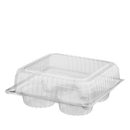 Cupcake Container Clear 4 Cavity (Case 300)