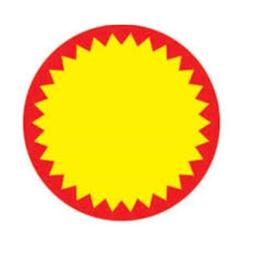 Thermal Flash Labels Yellow and Red 50MM