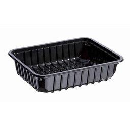Single Cavity Food Produce Tray Black 220x170x45MM (Case 384)