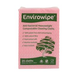 Eco Tech Envirowipe Anti Bacterial Compostable Cleaning Cloth Red (Pack 50)