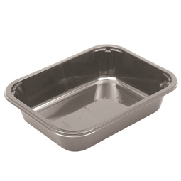 cPET Rectangular Food Produce Tray Grey 200x155x45MM (Case 300)